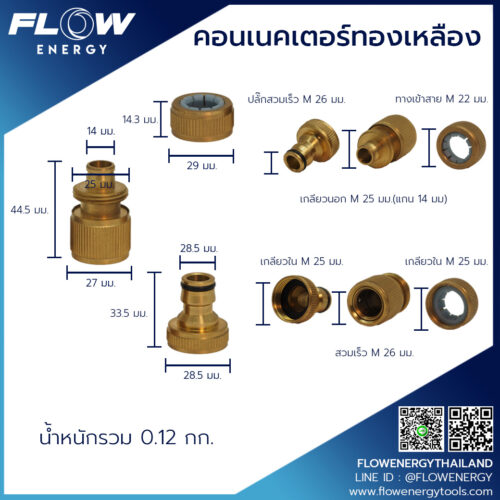 คอนเนคเตอร์ทองเหลือง-1 สำหรับทางน้ำเข้า