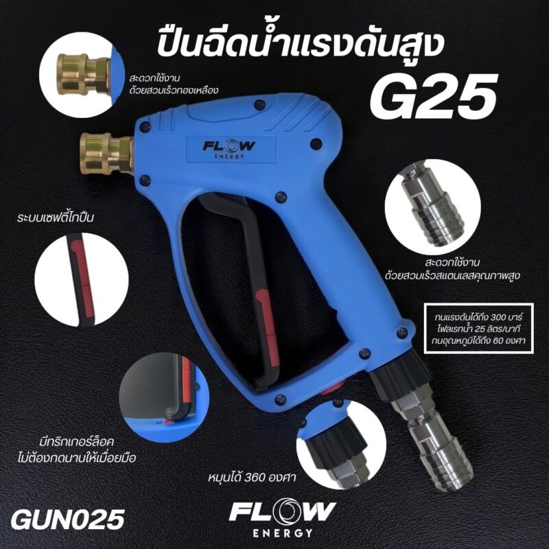 ปืนฉีดน้ำแรงดันสูงรุ่น Trigger lock Blue : GUN025 - Image 2