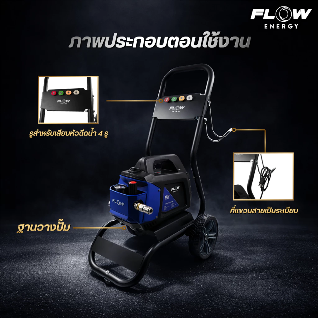 รถเข็นสำหรับเครื่องฉีดน้ำแรงดันสูงรุ่น M6 / M9 / B2 New Model 2025 เท่านั้น - HYC01 - Image 2
