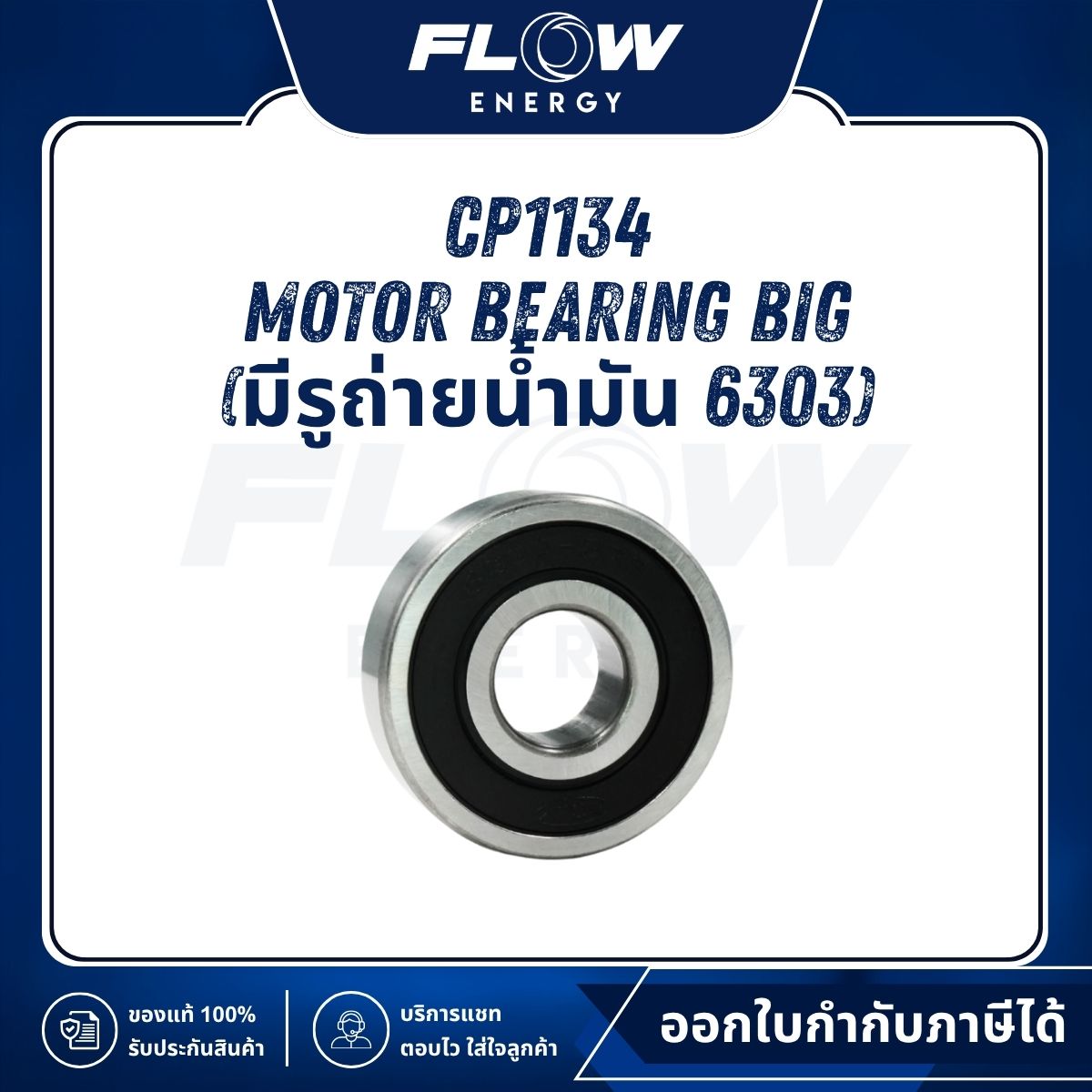 M6, M9, B2, NEWLOT Motor Bearing Big (ห้องมีรูน้ำมัน) : CP1134