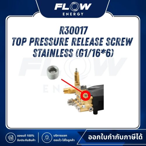 R3 Top Pressure Release Screw  Stainless (G1/16*6) : R30017